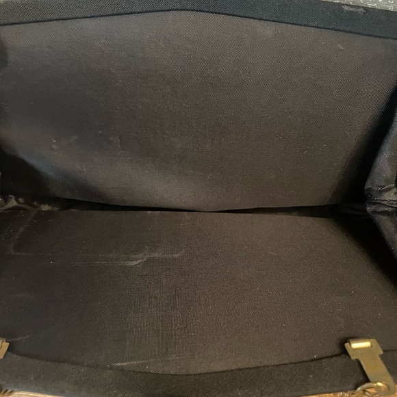 Black Fabric evening bag with gold tone chain and clasp - Picture 5 of 5